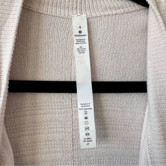 Lululemon-Open Cotton/Silk Waterfall Cardigan (Size:4) - Picture 11 of 11